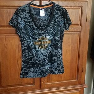 Woman's  Bedazzled Harley Davidson Shirt